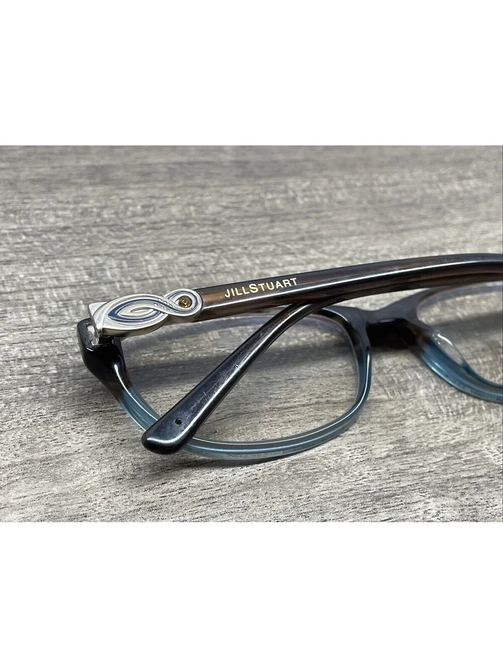 Jill Stuart Eyeglasses Frame JS 317-2 Mocha Swirl/Blue Full Rim 53-16-130 FRAMES
